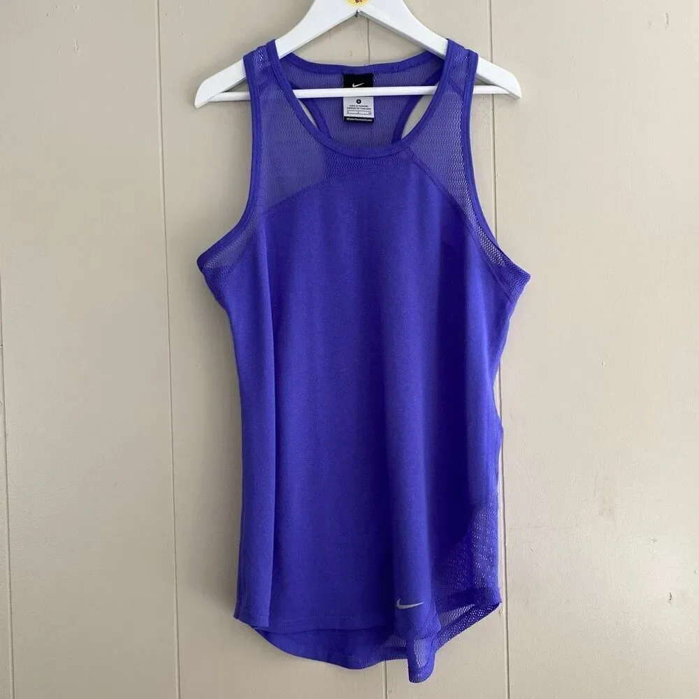 Nike Purple Dri-Fit Mesh Racerback Tank Top | Lightweight Training Shirt Size S